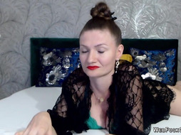 Busty Romanian MILF oiling tits