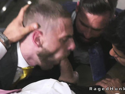 Big cock boss anal fucks realtors in suits