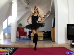 British petite fingering busty MILF