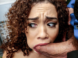 Desperate ebony teen thief fucked hard