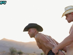 Manly cowboy fucks BFF analhole outdoor when car broke down