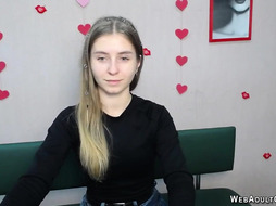 Young Ukrainian blonde in red panties