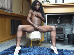 BLACK TGIRLS  - Blackbarbi Showcased All Her Curves