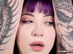 Tattooed slave flogged and vibrated