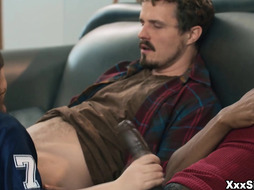 Their double handjob and blowjob