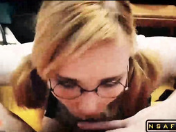 Cute Excellent StepSister Diligently Sucks Dick