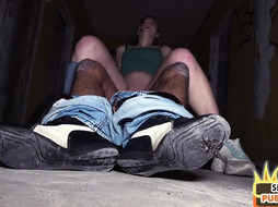 German public fucked babe POV nailed in abandoned building