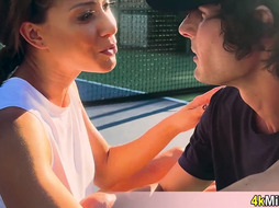 Cassie the tennis instructor having fun