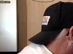 Gaydaddy adores sucking gloryhole dick of his BF at home