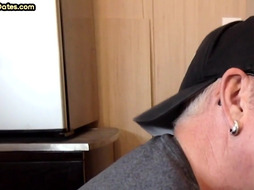 Gloryhole cocksucking DILF blows dick in homemade closeup