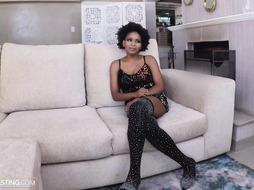 Big tits African MILF banged at casting by big cock white fake agent