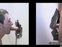 Real str8 stud deceived and gloryhole sucked by facial gay