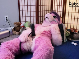 Pink Furry Vicky Tart goes WILD on VacuGlide