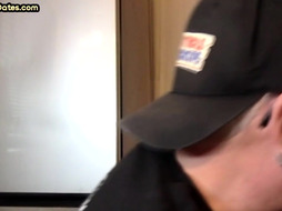 Cocksucking amateur DILF throats in closeup POV gloryhole BJ