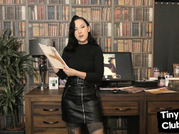 Leather skirt SPH domina mocking losers in solo video