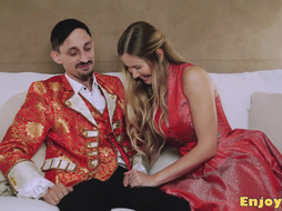 Depravity always.Bald ash-blonde sucks schlong in taut tights,worships asshole.