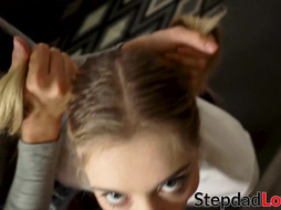 Latina Eliza Ibarra shares stepdaddy cum with teen facial