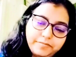 A fat horny indian girl watching dick masturbation and cumshot on webcam