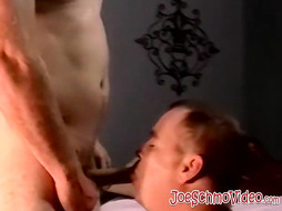Chubby mature sucks cock and tastes hot sticky spunk